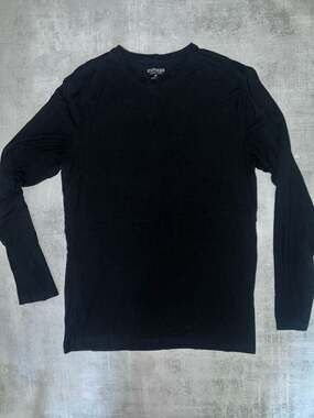 Express Men's Stretch Crew Neck Long Sleeve T-Shirt Black